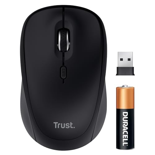 Trust Yuki Mouse Wireless Silenzioso Bluetooth + 2.4Ghz Con Batteria, Mouse Senza Fili Compatto Per Mano Sinistra E Destra, 75% Plastica Riciclata, Mo