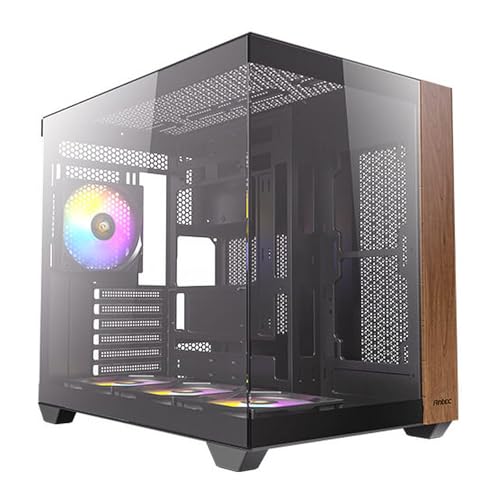 Antec Cx800 Wood Argb Mid Tower - Case Da Gioco Per Pc, In Vetro Temperato, Colore Nero