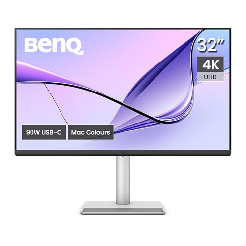 Benq Ma320U Monitor Per Macbook Pro/Air 32” 4K 3840X2160, Due Usb-C, Alimentazione 90W, Compatibile Con Colori Mac, Hub Usb, Comandi Volume/Luminosità
