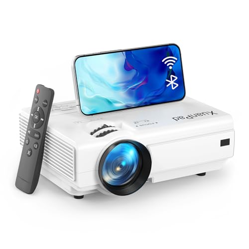 Mini Proiettore Portatile, Xuanpad 18000L Proiettore Wifi Bluetooth, 2024 Aggiornato Videoproiettore Hd 1080P Supporto, Zoom 100%-50%, Proiettore Home