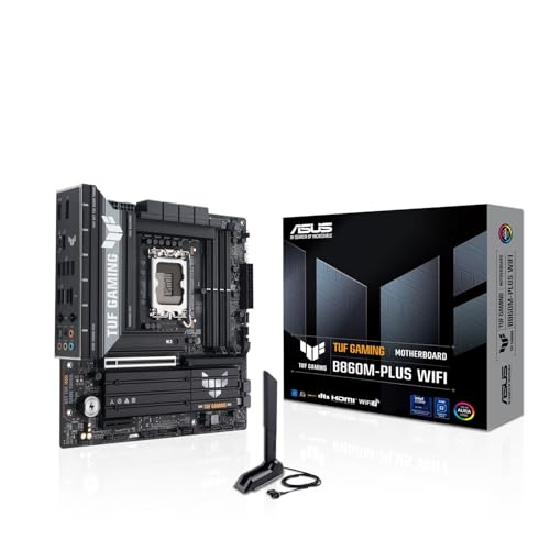 Asus Tuf Gaming B860M-Plus Wifi, Scheda Madre Intel Matx, 12+1+2+1 Fasi Di Alimentazione, Slot Ddr5, Pcie 5.0, 3 Slot M.2, Wifi 7, Ethernet Realtek 2.
