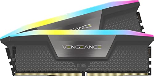 Corsair Vengeance Rgb Ddr5 Ram 32Gb (2X16Gb) 6400Mhz Cl32 Amd Expo Intel Xmp Memoria Per Computer Compatibile Con Icue – Grigio (Cmh32Gx5M2B6400Z32)