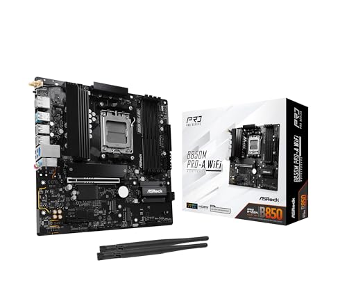 Asrock B850M Pro-A Wifi Am5 Matx Hdmi/Dp Ddr5 - Amd Sockel Am5 (Ryzen Zen4) - Micro/Mini/Flex-Atx (90-Mxbr9-A0Uayz)