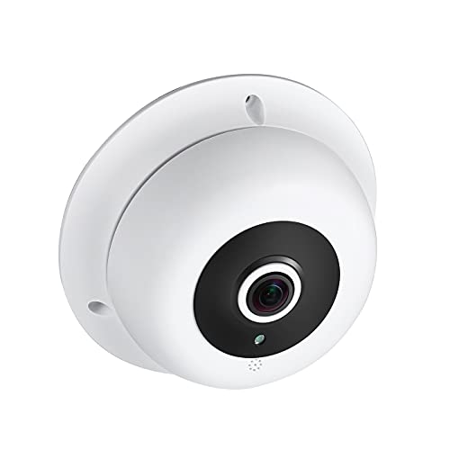 Revotech Fisheye Telecamera Ip Con Microfono, 3Mp Telecamera Di Sicurezza Audio Dome Interni P2P Obiettivo Da 1,7 Mm Visione Notturna Ir Videocamera C