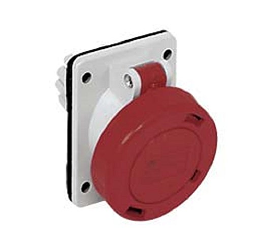 Ilme Pew 1665 Pi Presa Da Incasso Ip67 Bulkhead Mounting Housings, Sockets, 3Poles + N + Pe, 16 (A.C.), 346 ÷ 415V, 6 Red, Inclined