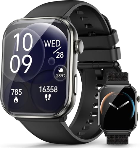 Blackview Smartwatch Donna Uomo, 1.96' Hd Amoled Orologio Intelligente Fitness, Effettua E Rispondi Alle Chiamate/112+ Sportive/Spo2/Monitoraggio Del