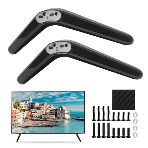 Funworth Piedini Per Tv, Gambe Supporto Tv Universali, Nere Supporto Tv Da Tavolo Piedi Per Tv Compatibile Maggior Parte Degli Da 27-55 Pollici Tv Lcd