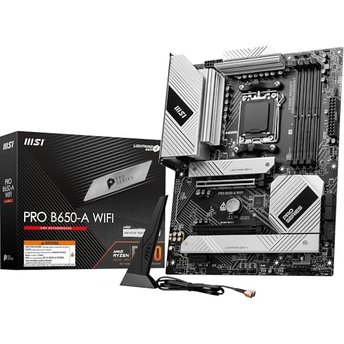 Msi Pro B650-A Wifi Scheda Madre, Atx - Supporta Processori Amd Ryzen 9000 / 8000 / 7000 Series, Am5 - Memory Boost Ddr5 7600+Mhz/Oc, 2 X Pcie 4.0 X16