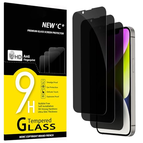 New'C 3 Pezzi, Pellicola Protettiva Privacy Per Iphone 14, Iphone 13, Iphone 13 Pro (6,1 Pollici), Angolo Di Privacy 28 Gradi Migliorato, Durezza Ultr