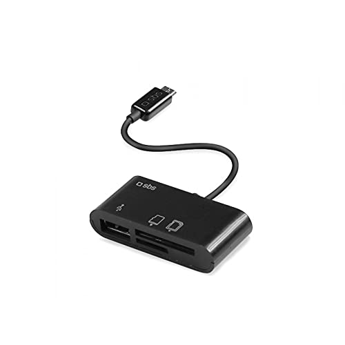 Sbs Cavo Otg E Card Reader Per Tablet E Smartphone Samsung E Altri Brand, Nero