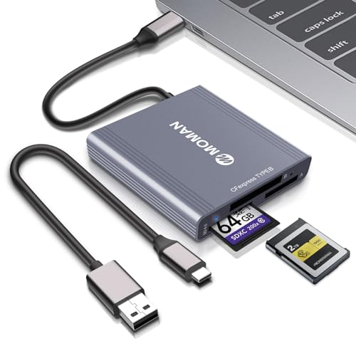 Moman Lettore Di Schede Cfexpress, 10Gbps Usb 3.1 Gen 2 Cfexpress Type A, Type B, Sd 3 In 1 Lettori Di Schede, Connettori Per Schede Di Memoria Della