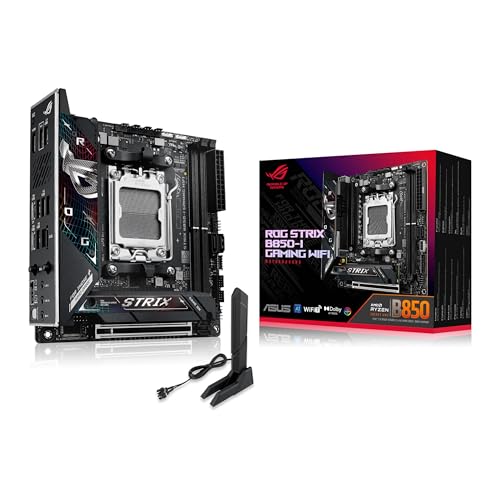 Asus Rog Strix B850-I Gaming Wifi, Scheda Madre Amd Mini-Itx, 10+2+1 Fasi Alimentazione, Slot Ddr5, Pcie 5.0 Con Slot Q-Release, 2 Slot M.2, Wifi 7 Co