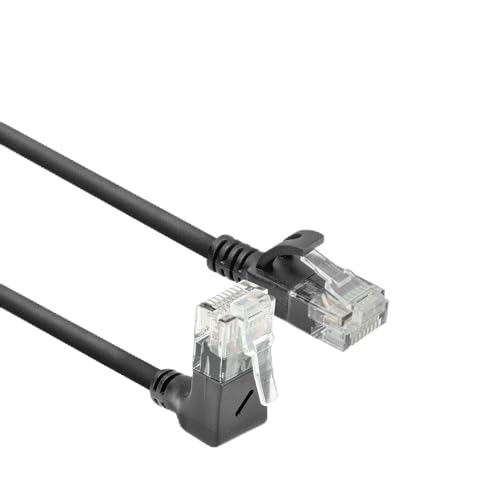 Act Cavo Di Rete Cat6A Ad Angolo Di 90° Verso L'Alto, U/Utp Lszh, Sottile 3,6 Mm, Cavo Ethernet Flessibile Con Connettore Rj45, Per L'Uso In Data Cent