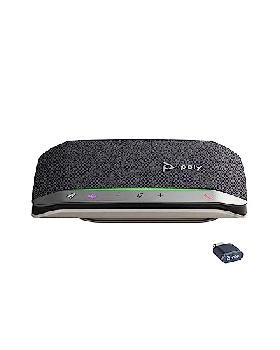 Poly Sync 20+, Vivavoce Per Conferenze Senza Filo, Connessione Bluetooth 5.1, Usb-A E Usb-C, Audio Riduzione Rumore Ed Eco, Autonomia 20 Ore, Adatto P