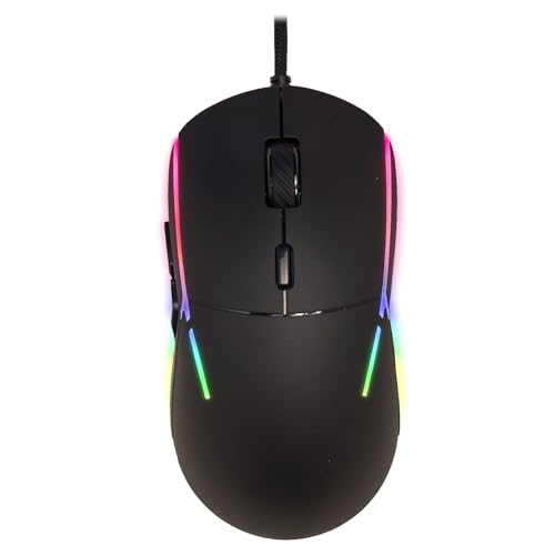 Spyco - Mouse Gaming Ergonomico, Sensore Pixart 3360 12.000 Dpi, Polling Rate 1000Hz, 6 Pulsanti Programmabili, Rgb Dinamico, Compatibile Con Tastiera
