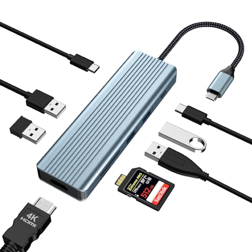 Adattatore Usb C Hub, Usb C Hub, 4K Hdmi Hub, Usb C Docking, Adattatore Usb C, Docking Usb C, Hub 9 In 1 Con Hdmi 4K, Usb C Pd, Usb C 3.0, Usb 2.0, 3