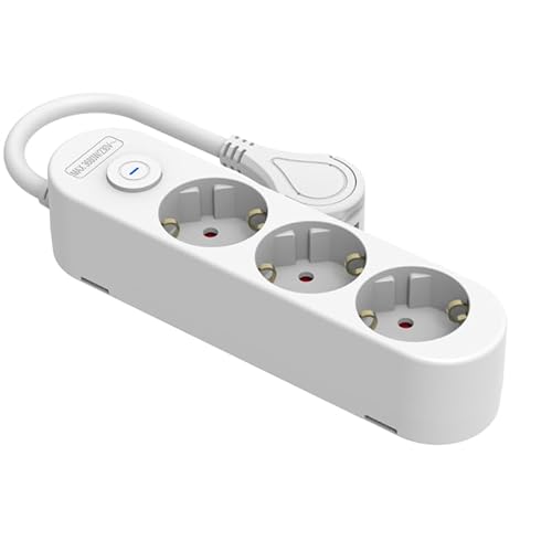 Silver Electronics - Base Elettrica Multipresa Protek Plus 3 Prese Con Interruttore Cavo 1,5 M Ip20 Bianco