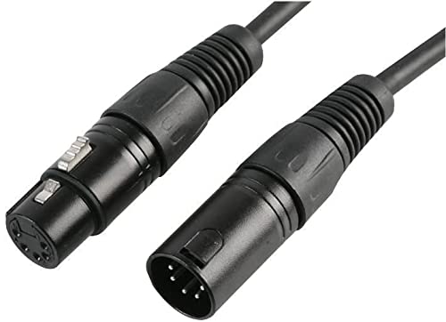 Pulse Pls00274 Dmx - Cavo Xlr A 5 Pin Da Maschio A Femmina, 1 Paio+Schermo, 2 M, Nero