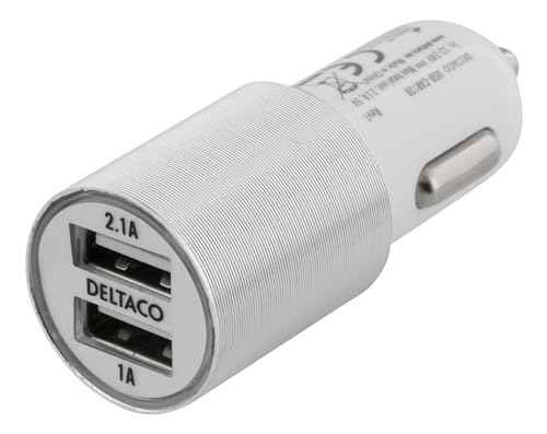 Deltaco Caricabatterie Da Auto Usb, 1 Usb-C Pd, 1 Usb-A, 36 W - Nero
