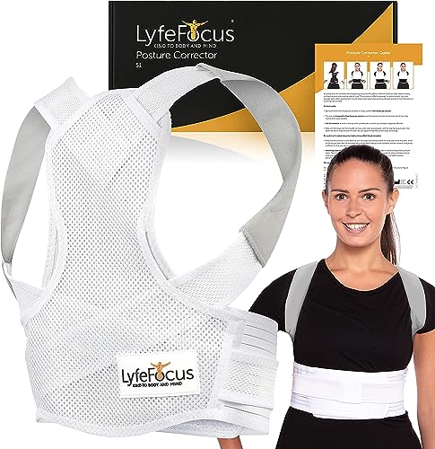 Lyfefocus S1 Premium Invisible Breathable Back Posture Corrector For Men & Women - Upper Back Support Brace & Straightener - Effective Posture Correct
