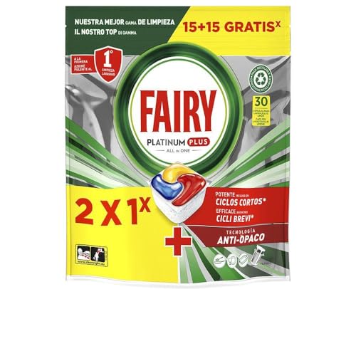 Fairy Platinum Plus Lemon, Lavabile In Lavastoviglie, 30 Capsule