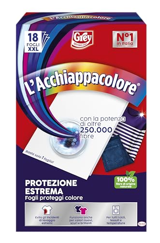 Grey L'Acchiappacolore Protezione Estrema, Fogli Cattura Colore, Fogli Proteggi Colore, Fogli Xxl, Confezione Da 18 Fogli