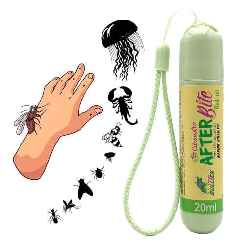 Penna Roll-On Dopopuntura Naturale - Sollievo Immediato Da Prurito E Rossore Per Punture Di Zanzare, Vespe, Api, Zecche, Pulci, Meduse - Aloe, Menta E