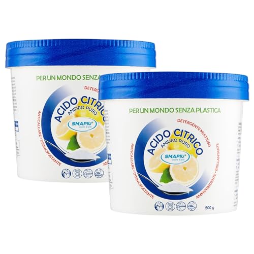 Acido Citrico Puro - Detergente Multiuso 100% Di Origine Naturale 1Kg (2X500 G)