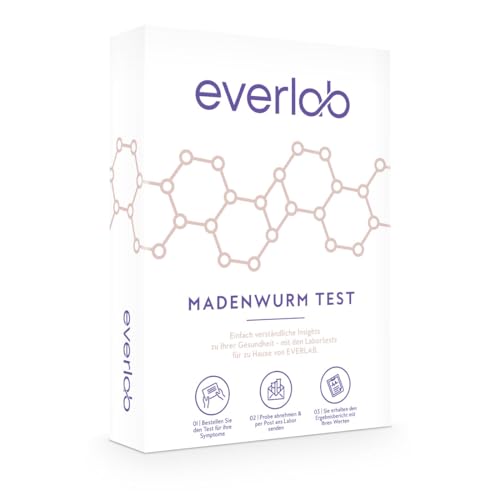 Everlab Test Di Ossiuri – Test Di Pettegolezzi Sugli Ossiuri| Test Automatico Rapido E Semplice Per La Casa |Anche Per I Bambini