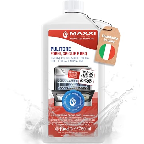 Maxxi Clean | Pulitore Per Forno, Grill E Bbq Extra Forte (750 Ml)| Pulitore E Sgrassatore Automatico | Per Forno, Piano Cottura E Grill | Scioglie In