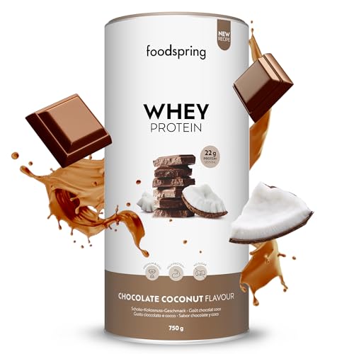 Foodspring - Proteine Whey In Polvere Cioccolato E Cocco - Con 23 G Di Proteine Per L'Aumento Muscolare, Perfetta Solubilità, Ultra-Filtrate & Ricche