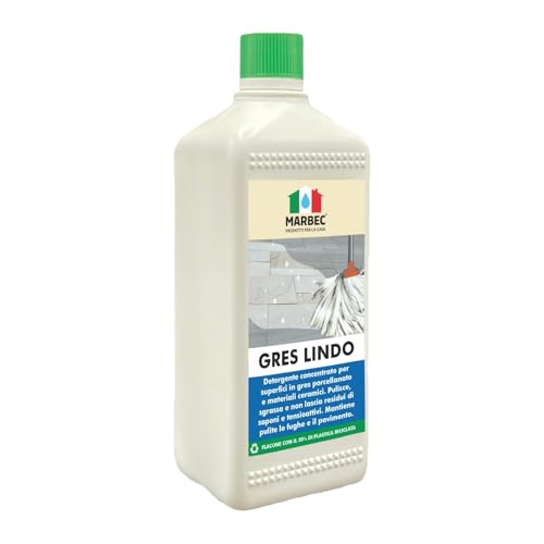 Marbec Gres Lindo 1Lt Detergente Per Pulire Gres Porcellanato, Sgrassa E Non Contamina La Superficie Con Tensioattivi Grassi E Brillantanti.