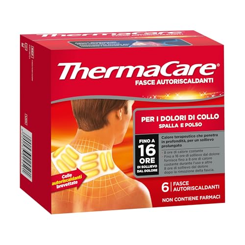 Thermacare Fasce Autoriscaldanti A Calore Terapeutico Per Dolori Di Collo, Spalla, Polso, 8 Ore Calore Costante, 6 Fasce Monouso