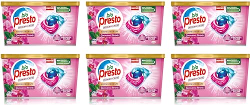 Bio Presto Power Caps Color, Detersivo Lavatrice Predosato In Capsule, 6 Confezioni Da 18 Pezzi, Totale Lavaggi 108