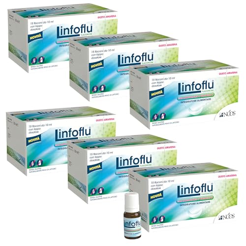 Nóos - Linfoflu® Multipack: Integratore Alimentare A Base Di Resveratrolo - Confezione Risparmio Da 6X15 Flaconcini Da 10 Ml - Utile A Rinforzare Il S