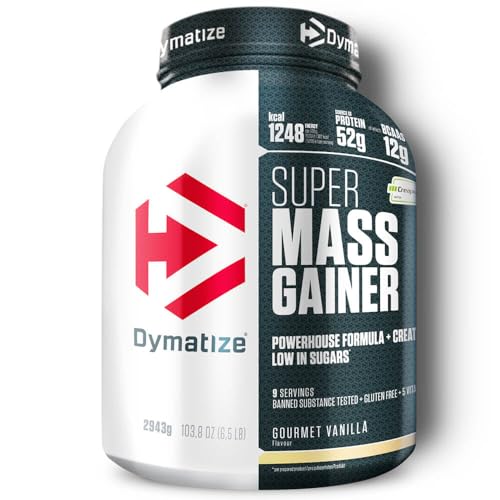 Dymatize Super Mass Gainer Gourmet Vanilla 2943G - Weight-Gainer Polvere + Carboidrati, Creapure Creatina, Bcaa, Caseina