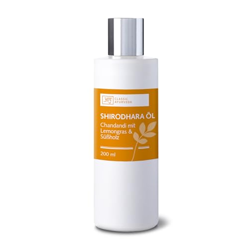 Classic Ayurveda - Olio Shirodhara Chandandi Con Citronella E Liquirizia - 200 Ml - Olio Ayurvedico Per Colata Con Erbe Naturali