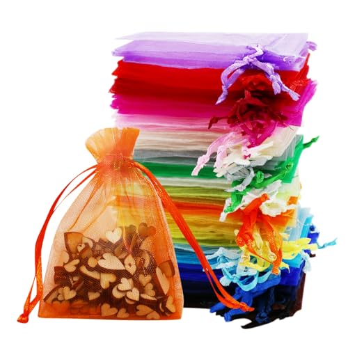 100 Sacchetti In Organza, 7 X 9 Cm, Piccoli Sacchetti In Organza, Sacchetti Regalo, Sacchetti Gioielli, Sacchetti Colorati In Organza Con Coulisse Per