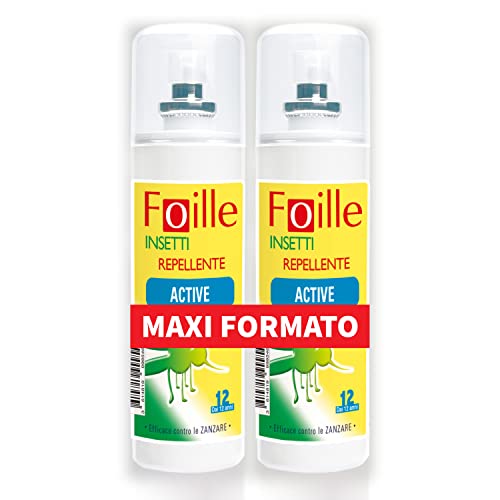 Foille Insetti Repellente Active Con Icaridina Al 20%, Contro Zanzare, Zecche E Flebotomi, Efficacia Immediata E Durata Fino A 12 Ore Con Due Applicaz