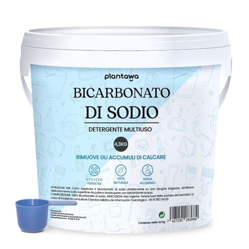 Plantawa Bicarbonato Di Sodio Pulizia 4,3 Kg | Bicarbonato Per La Pulizia A Casa. Multiuso: Smacchiatore, Sbiancante Ed Elimina Odori E Grassi. Origin