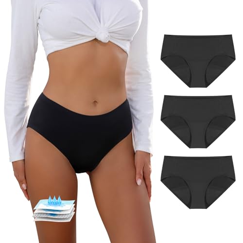Carer 3 Pezzi Mutande Mestruali Con Assorbente Istantaneo Da 50Ml, Slip Da Ciclo Mestruale Donna Flusso Abbondante Tessuto Impermeabile Amico Della Pe