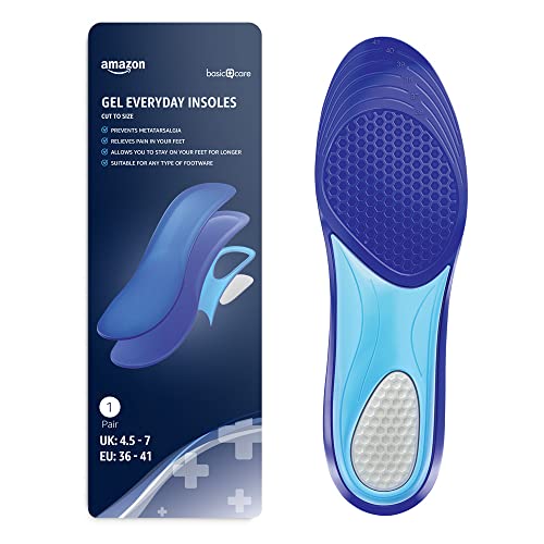 Amazon Basic Care Solette In Gel Uso Quotidiano, Blu, Misura 36/41, Confezione Da 1