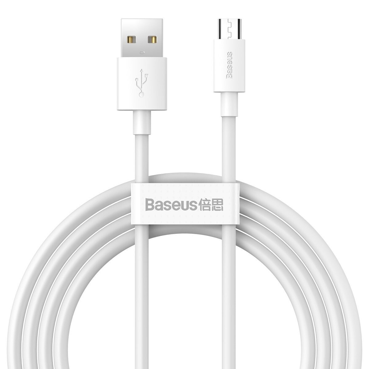 2X Cavo USB a Micro USB Baseus "Simple Wisdom" 2.1A (2 pezzi/Set) 1,5m bianco