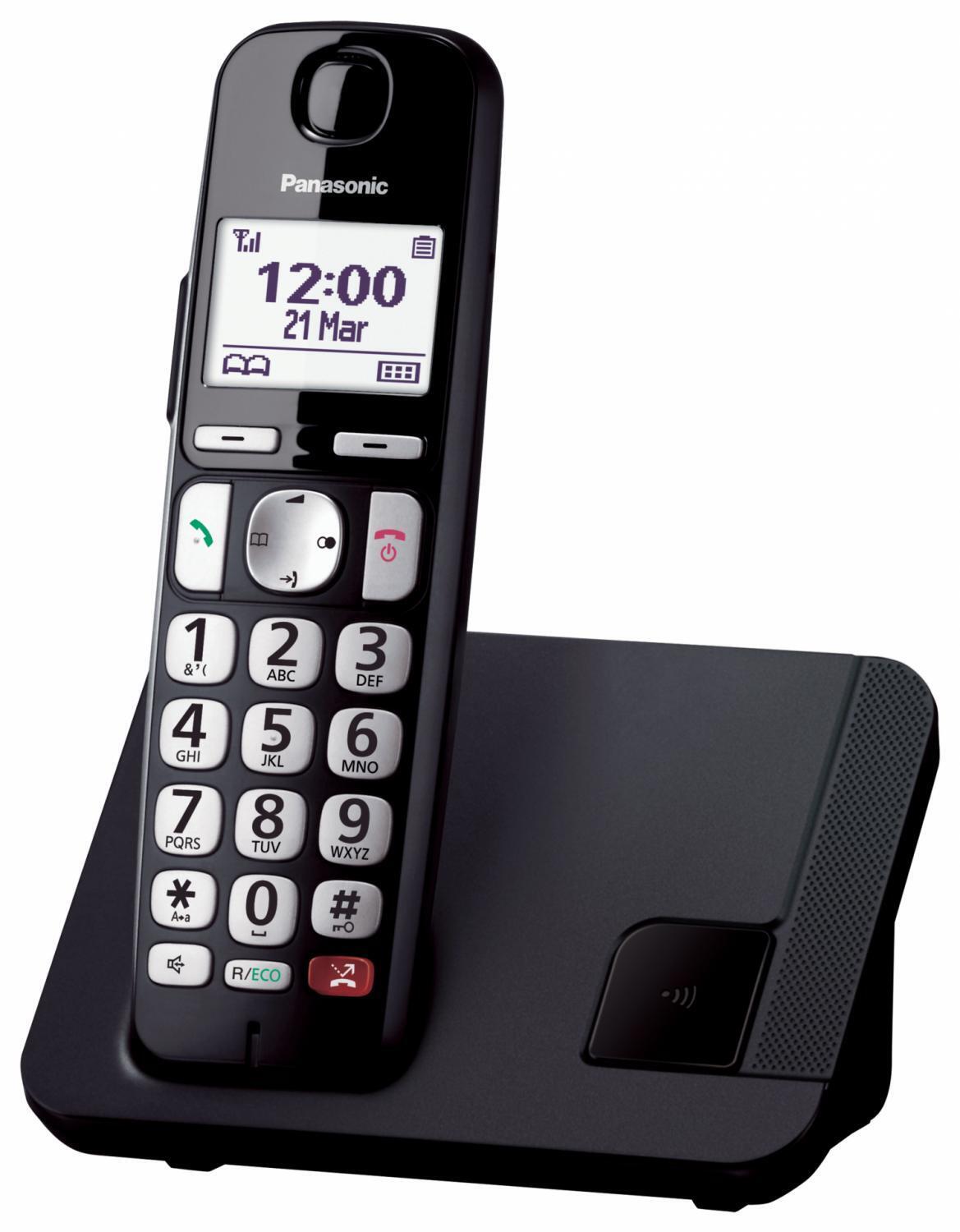 Telefono Cordless DECT Vivavoce colore Nero Panasonic KX-TGE250JTB
