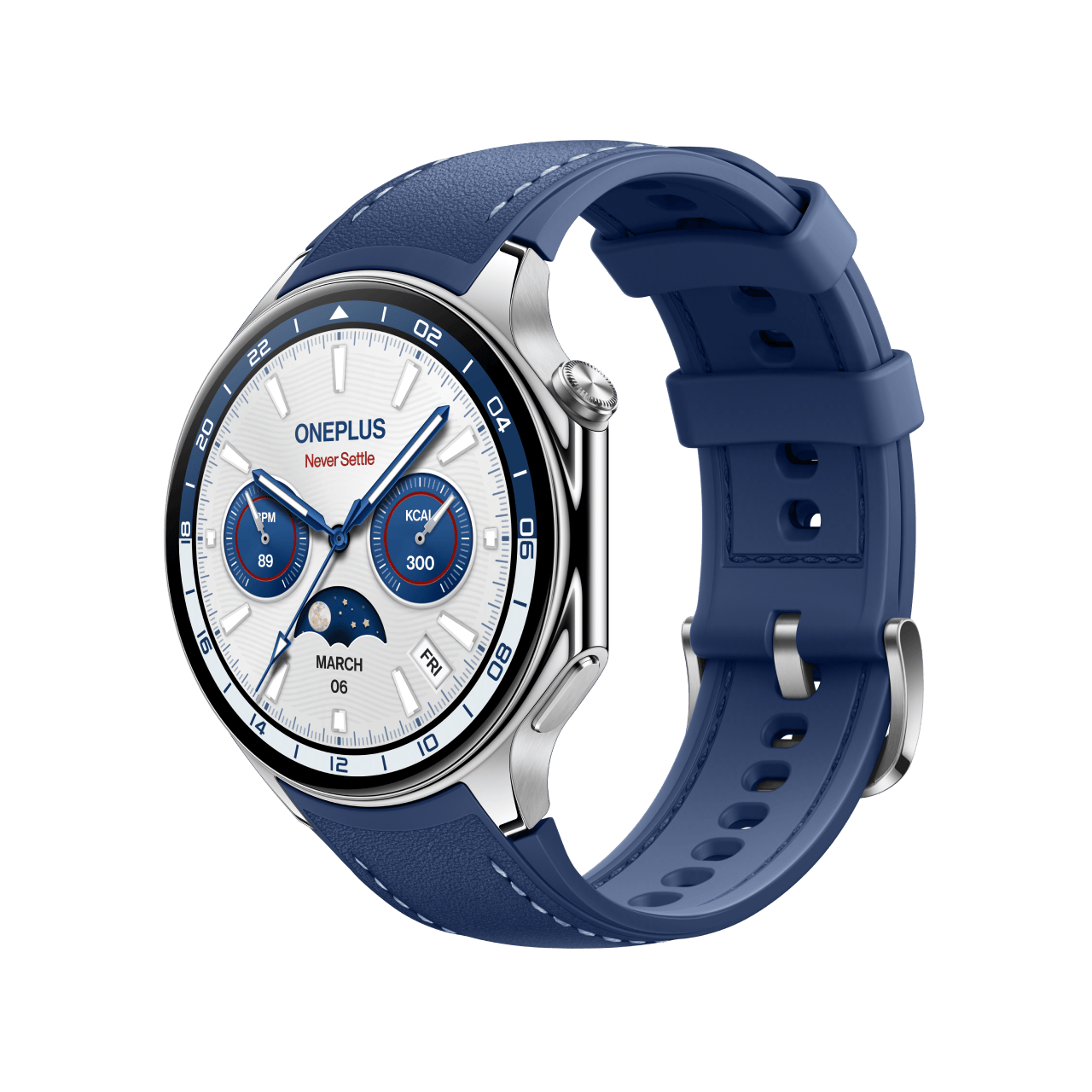OnePlus Watch 2 Smartwatch AMOLED GPS Cardio IP68 WearOS Google Nordic Blue
