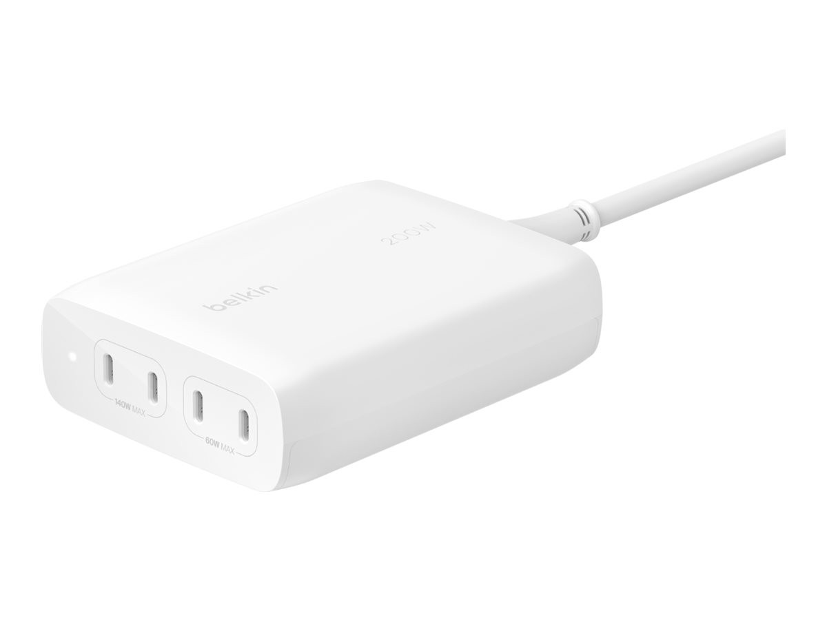 Belkin BoostCharge Pro Power adapter GaN technology 200 Watt WCH015VFWH