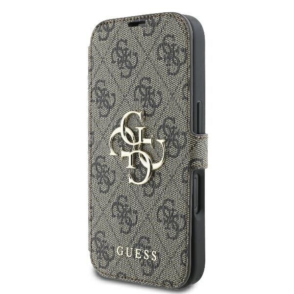 Custodia Guess con logo TPU in metallo per Apple iPhone 16 Plus 6.7 - marrone