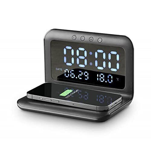 Cellular Line Caricabatterie Wireless Smart Clock Nero Wirelessclockk Caricabatt