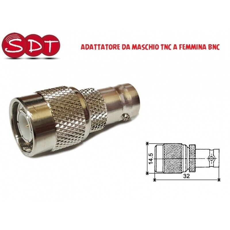 ADATTATORE DA MASCHIO TNC A FEMMINA BNC