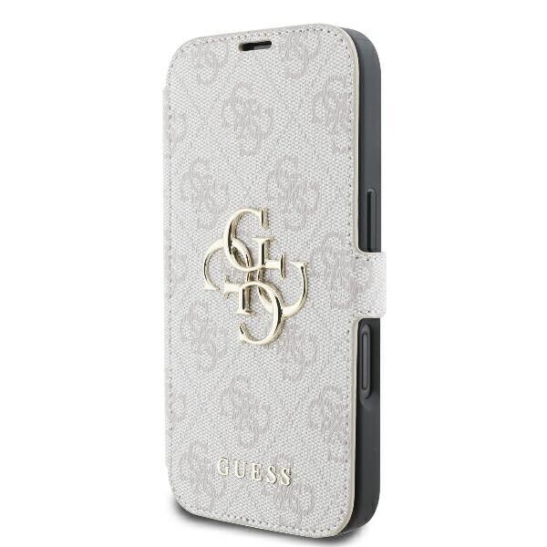 Custodia Guess con logo TPU in metallo per Apple iPhone 16 6.1 - rosa